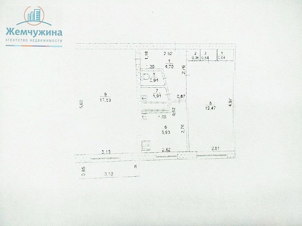2-к квартира, 45 кв.м.