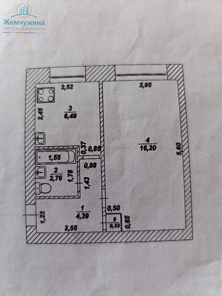 1-к квартира, 30 кв.м.