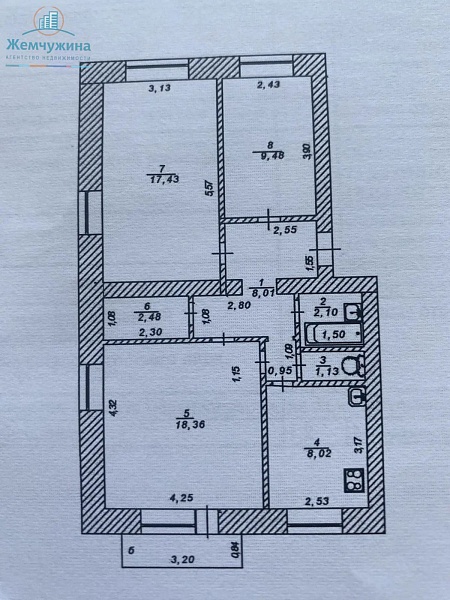 3-к квартира, 67 кв.м.