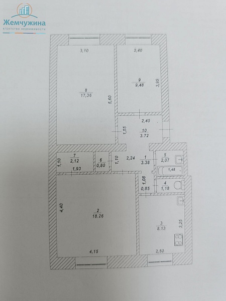 3-к квартира, 66 кв.м.