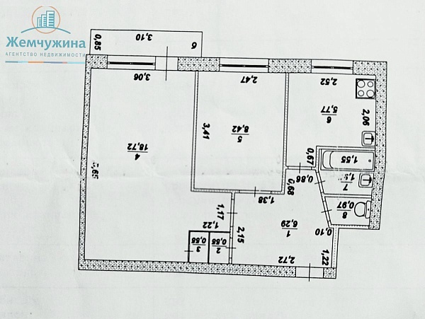 2-к квартира, 43 кв.м.