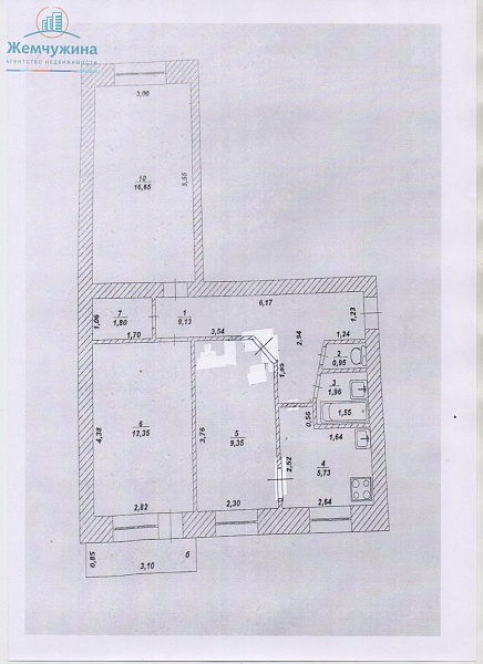 3-к квартира, 59 кв.м.