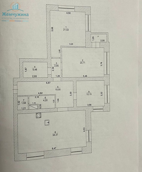 4-к квартира, 122 кв.м.